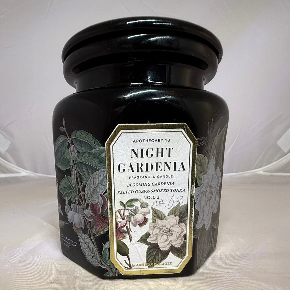 Anthropologie Apothecary 18 Night Gardenia Candle No 03 Unused w Lid